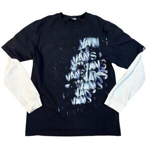 y2k 2000s Vans aop design thermal longsleeve S emo grunge goth skater affliction